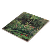 Een Roos tuin, mooie kunst van Camille Pissarro. Tegeltje (Zijkant)