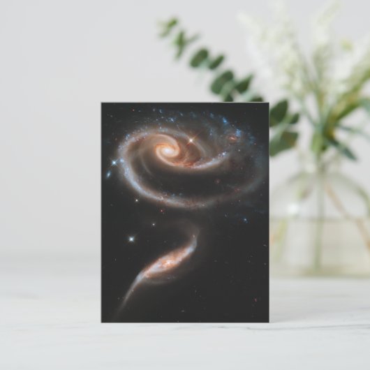 Een roos van sterrenstelsels briefkaart (Staand voorkant)