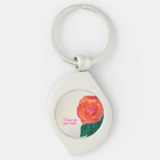 Een Roos Voor Je Hart Sleutelhanger (Voorkant)