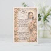 Een Roos voor St. Thérèse Devotionele Notitie (Staand voorkant)