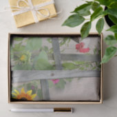 Een rooster die zonnebloemen inspecteert tissuepapier (Geschenk)