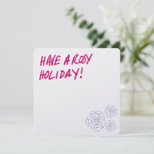 Een Rosy Holiday Feestdagenkaart (Staand voorkant)