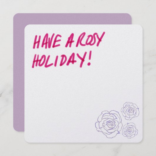 Een Rosy Holiday Feestdagenkaart (Voorkant / Achterkant)