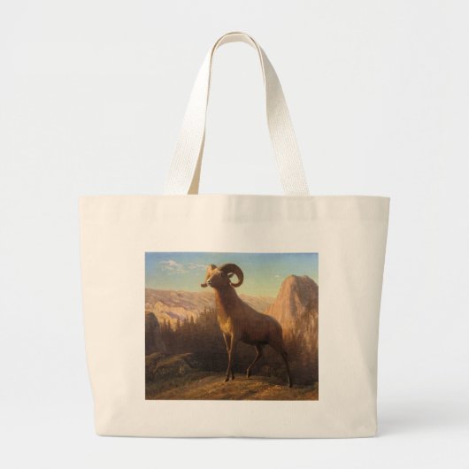 een rotsachtig bergschaap, Bierstadt Albert Grote Tote Bag (Voorkant)