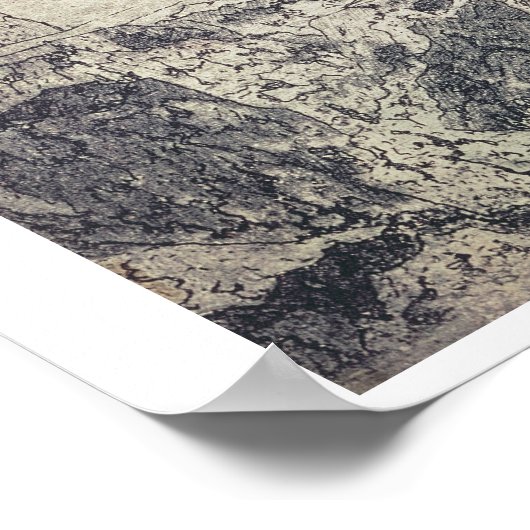 Een rotsachtig landschap (graving) poster (Hoek)