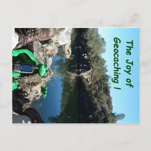 Een rotsachtig spoor door een rivier briefkaart (Voorkant)