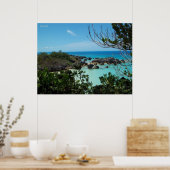 Een rotsachtige Bermuda baai Poster (Keuken)