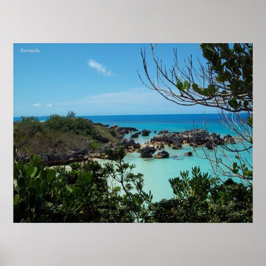 Een rotsachtige Bermuda baai Poster (Voorkant)