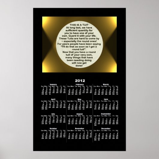 Een Round Tuit kalender ~ afdruk Poster (Voorkant)