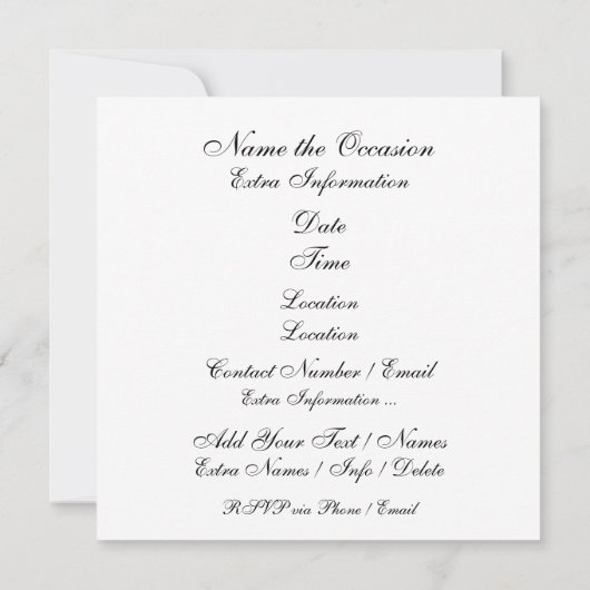 Een royaal elegant evenement kaart (Achterkant)