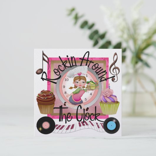 Een Royal Cupcake Rockin' Party - SRF Kaart (Staand voorkant)