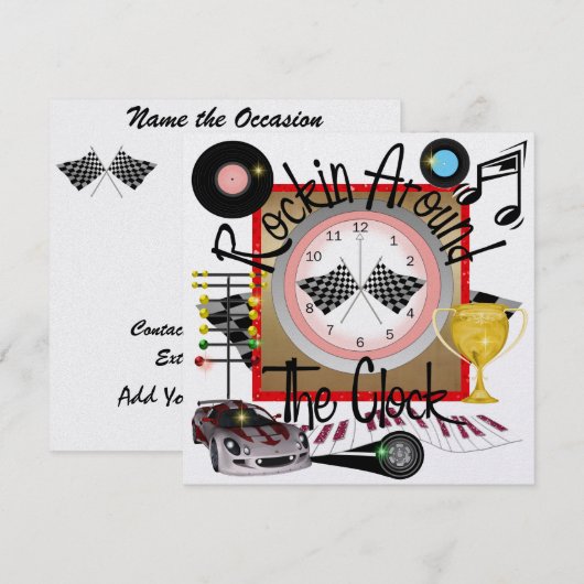 Een Royally Rockin' Racing Party - SRF Kaart (Voorkant / Achterkant)