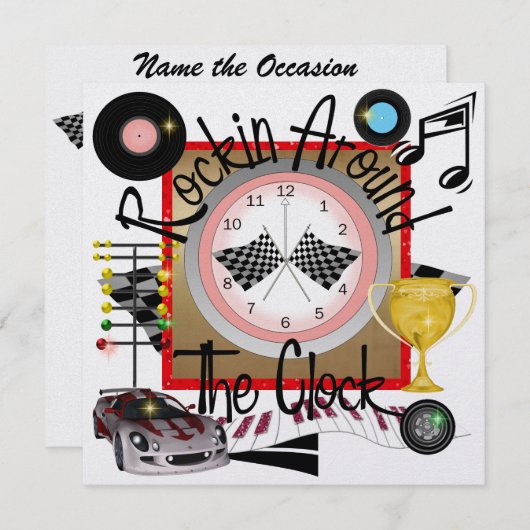 Een Royally Rockin' Racing Party - SRF Kaart (Voorkant / Achterkant)