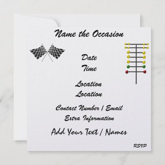 Een Royally Rockin' Racing Party - SRF Kaart (Achterkant)