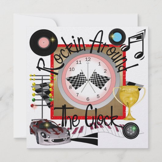 Een Royally Rockin' Racing Party - SRF Kaart (Voorkant)