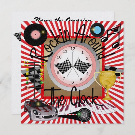 Een Royally Rockin' Racing Party - SRF Kaart (Voorkant / Achterkant)