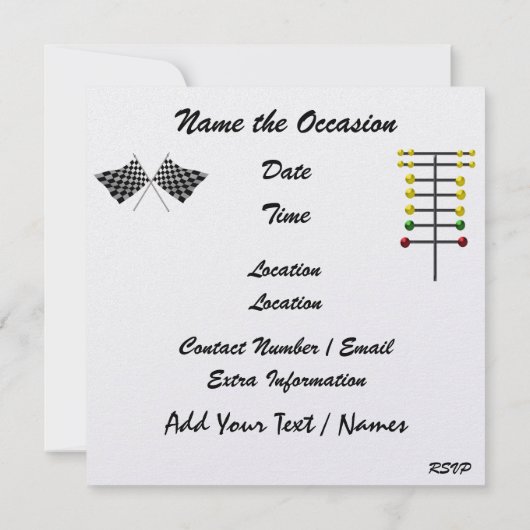 Een Royally Rockin' Racing Party - SRF Kaart (Achterkant)