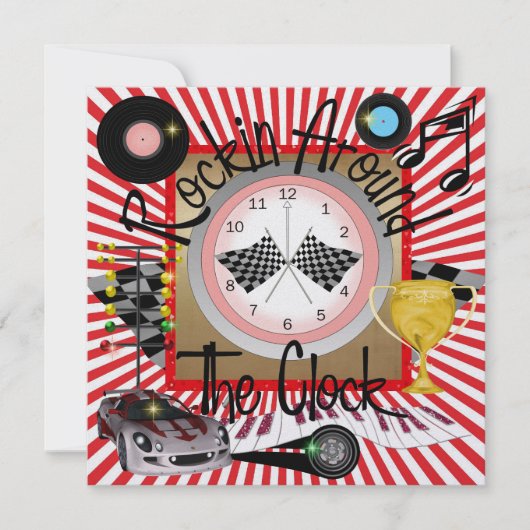 Een Royally Rockin' Racing Party - SRF Kaart (Voorkant)