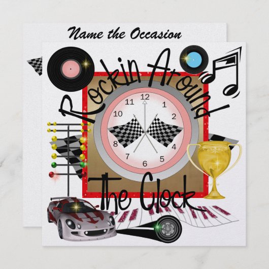 Een Royally Rockin' Racing Party - SRF Kaart (Voorkant / Achterkant)