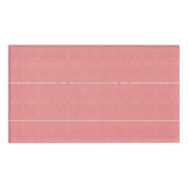 Een roze achtergrond met een patroon in het midden naambadge