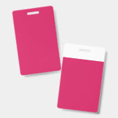 Een roze achtergrond met een witte rand badge (Voor- en achterkant)