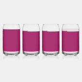 Een roze achtergrond met een witte rand blikvorm glas (Achterkant)