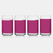 Een roze achtergrond met een witte rand blikvorm glas (Voorkant)