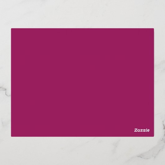 Een roze achtergrond met een witte rand folie feestdagen briefkaart (Achterkant)