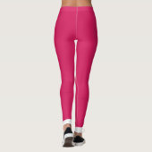 Een roze achtergrond met een witte rand leggings (Achterkant)