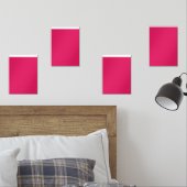 Een roze achtergrond met een witte rand muurkunst sets (Slaapkamer)