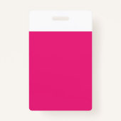 Een roze achtergrond met een zwarte rand badge (Achterkant)