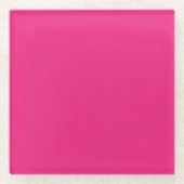 Een roze achtergrond met een zwarte rand glazen onderzetter (Voorkant)