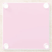 Een roze achtergrond met een zwarte rand glazen onderzetter (Achterkant)