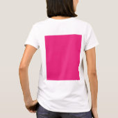 Een roze achtergrond met een zwarte rand t-shirt (Achterkant)