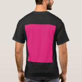 Een roze achtergrond met een zwarte rand t-shirt (Achterkant)