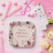 Een roze-alicieuze kerst papieren bordje (Feest)