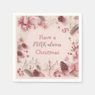 Een roze-alicieuze kerst servet