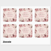 Een roze-alicieuze kerst vierkante sticker (Vel)