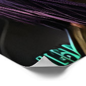 Een roze alien met paars haar | AI Art. Poster (Hoek)