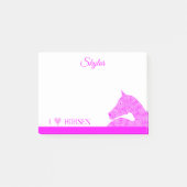 Een roze Arabisch paardenhoofd Cute Girly, speciaa Post-it® Notes (Voorkant)
