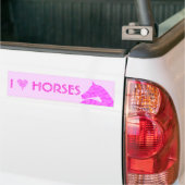 Een roze Arabisch paardenhoofd I hartpaarden Bumpersticker (Op Truck)