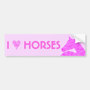 Een roze Arabisch paardenhoofd I hartpaarden Bumpersticker