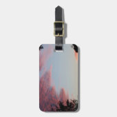 een roze , blauwe en paarse zonsopgang bagagelabel (Voorkant verticaal)