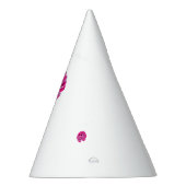 Een roze bloem met zwarte vlekken op zijn bloembla feesthoedjes (Rechts)