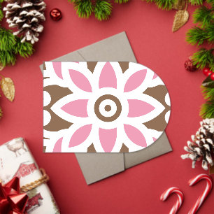 Een roze bloem op een bruine achtergrond acryl uitnodigingen