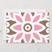 Een roze bloem op een bruine achtergrond kaart (Achterkant)
