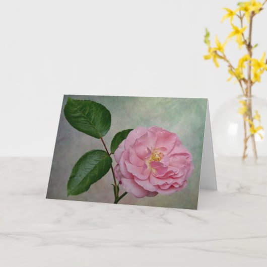 Eén roze bloemkaart kaart (Gele Bloem)