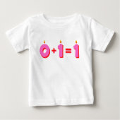 Eén roze eerste geboorte Baby Girl T-shirt (Voorkant)