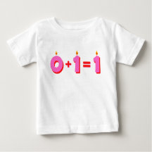 Eén roze eerste geboorte Baby Girl T-shirt