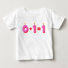 Eén roze eerste geboorte Baby Girl T-shirt